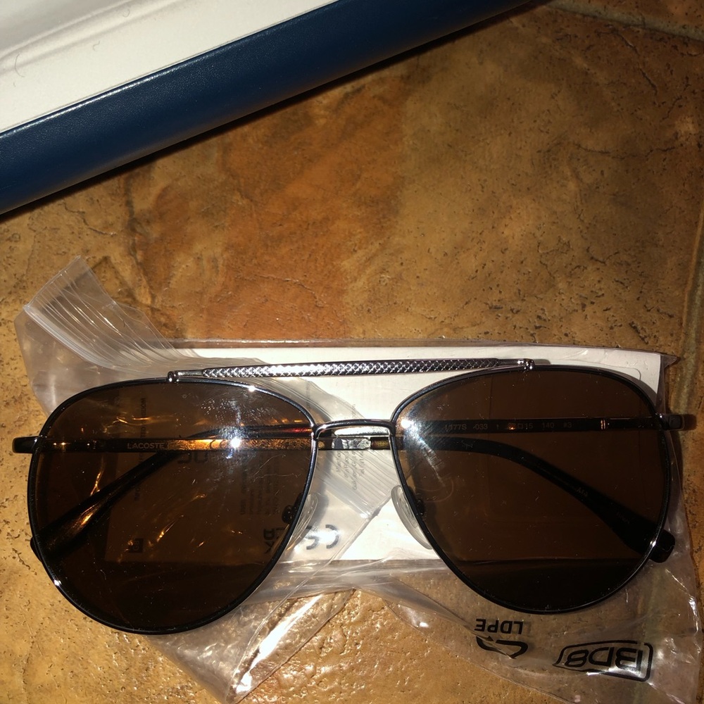 Lacoste Aviator unisex Sunglasses deep brown UV sunglasses